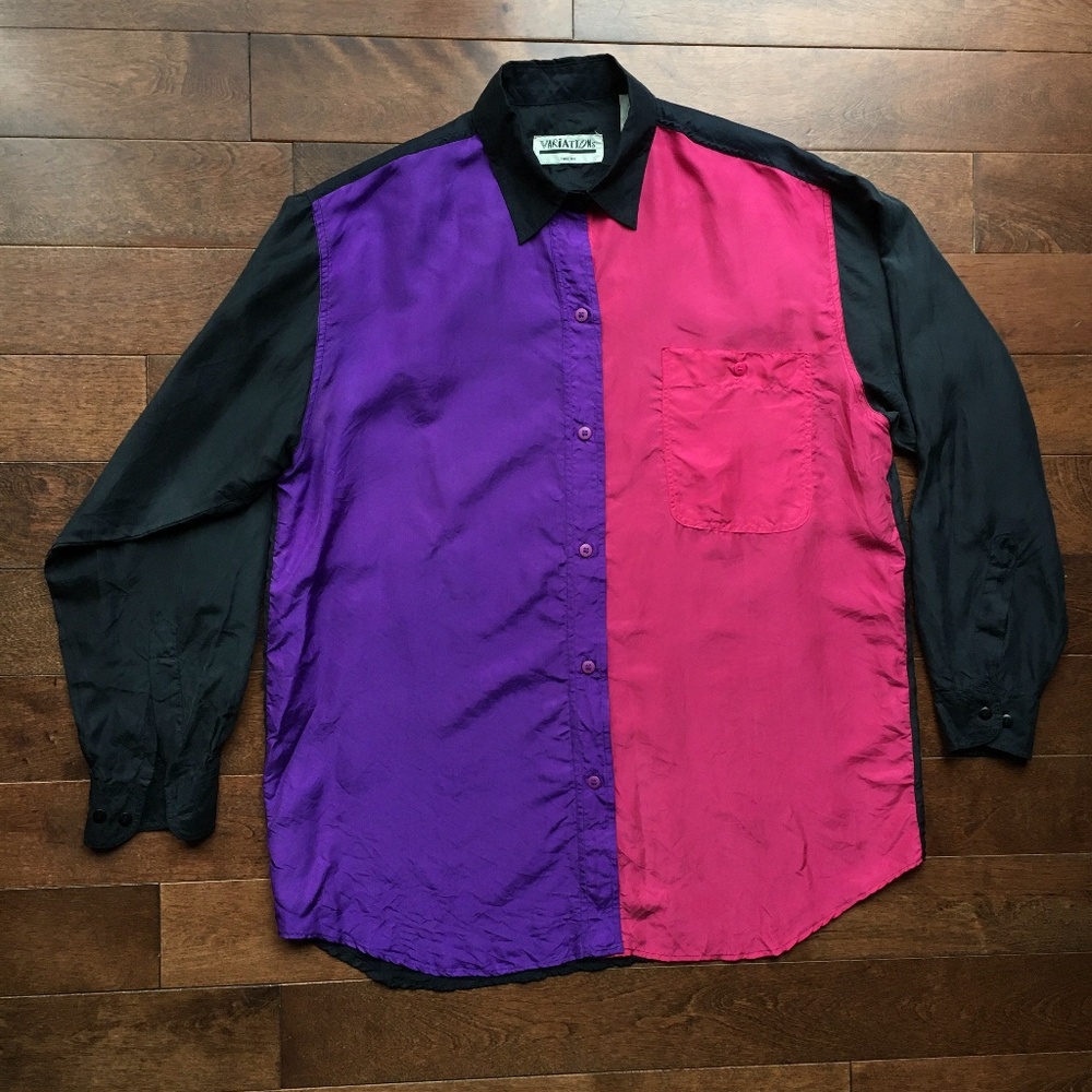 Silk Colourblock button up